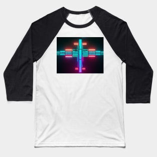 Cyberpunk lights cross Baseball T-Shirt